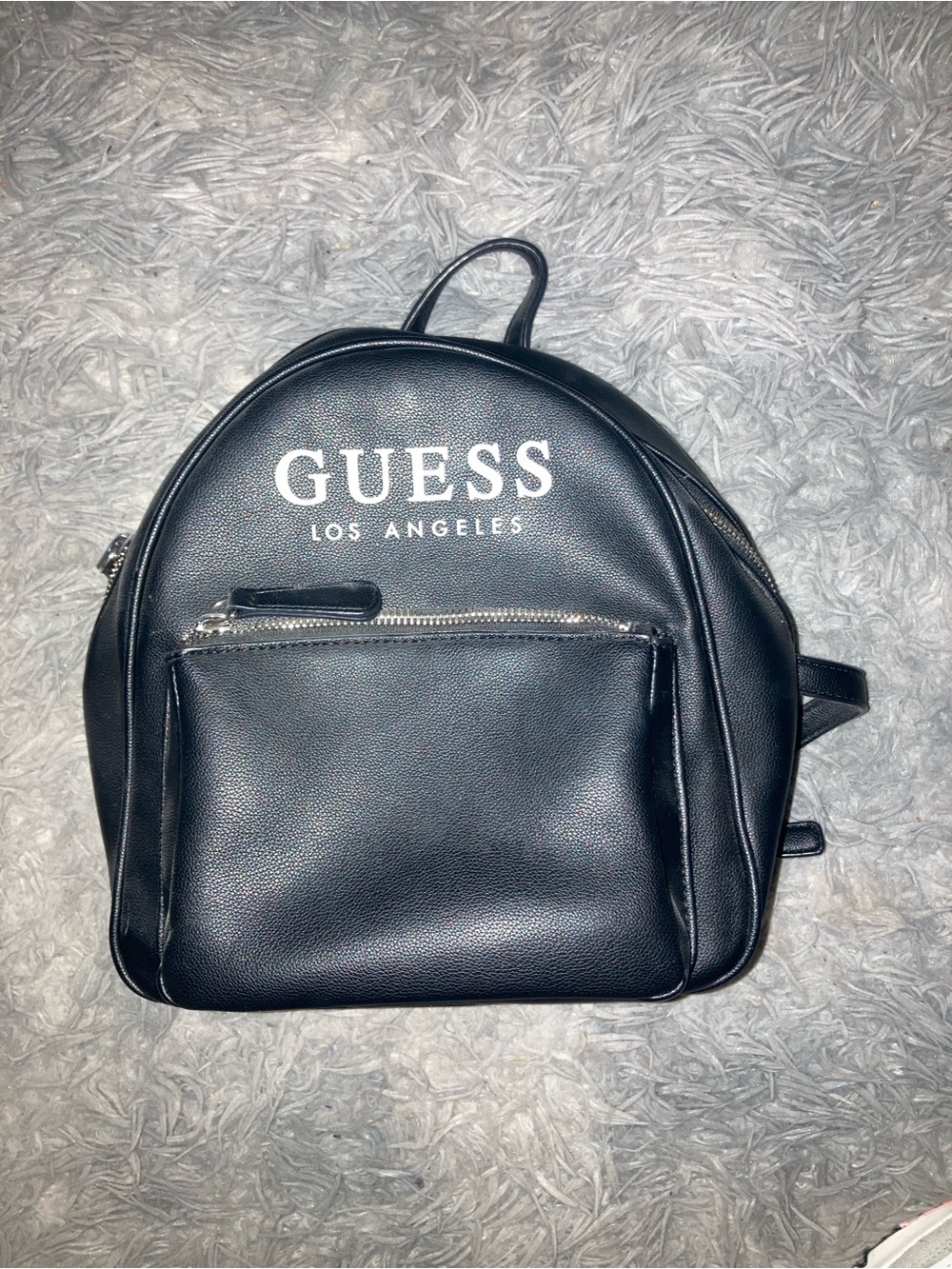Guess Black Mini Backpack with Front Zip Pocket
